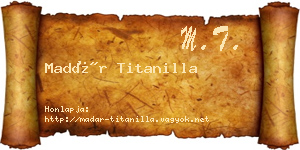 Madár Titanilla névjegykártya